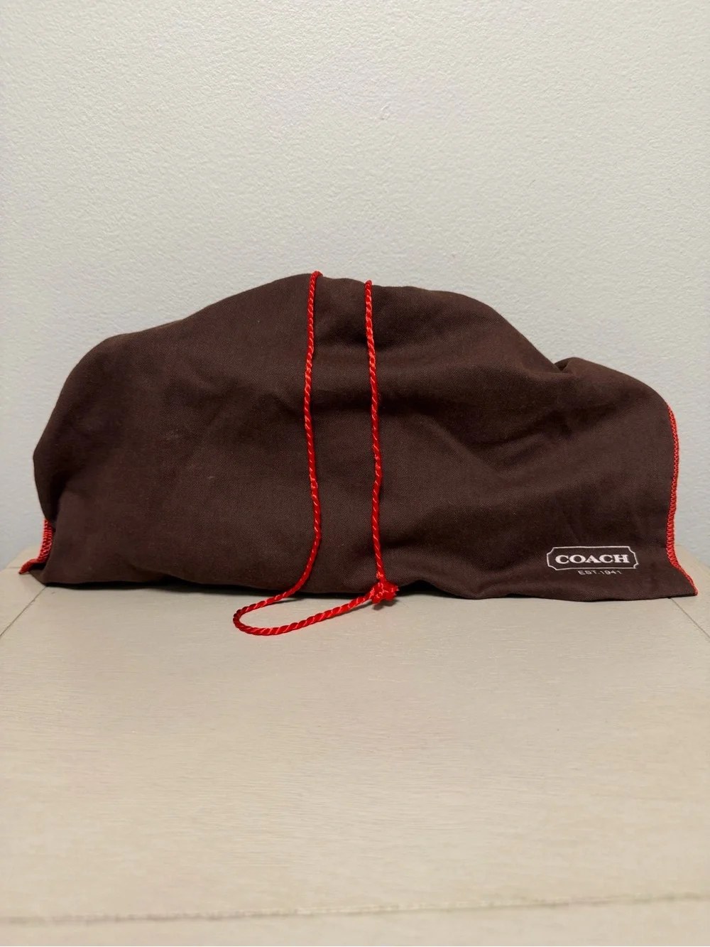 Vintage COACH Signature Canvas Demi Pouch Bag 6094 Brown Tan w/ Dust Bag